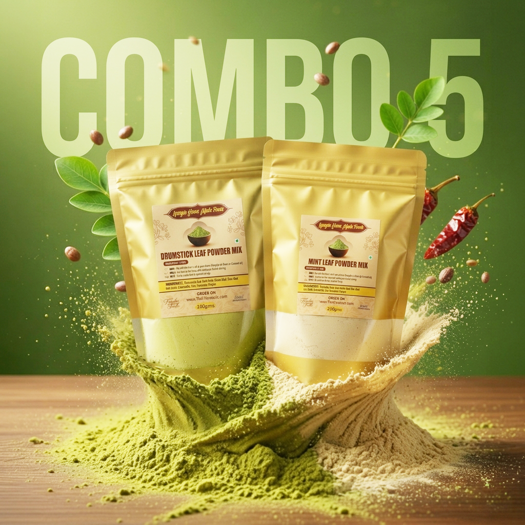 Combo 5 - Home Made - Murungai Podi - Rice Mix /  Drumstick Powder & Pudina Podi / Rice Mix Mint Powder (Iyengar's style)