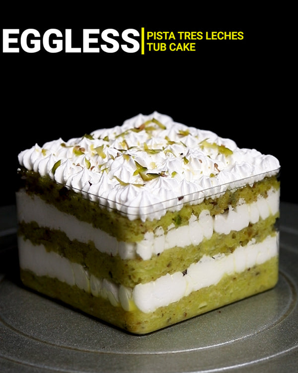 Pista - Eggless Tres leches Tub cake by The Ganache Girl, Preeti Sivakumar – Homemade Sweet Treats